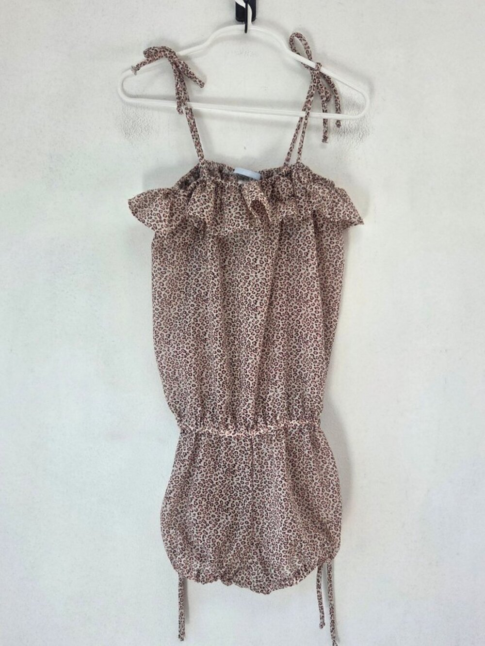 Eberjey Pink Leopard Print Lightweight Romper Cottage 100% Cotton Girls 6